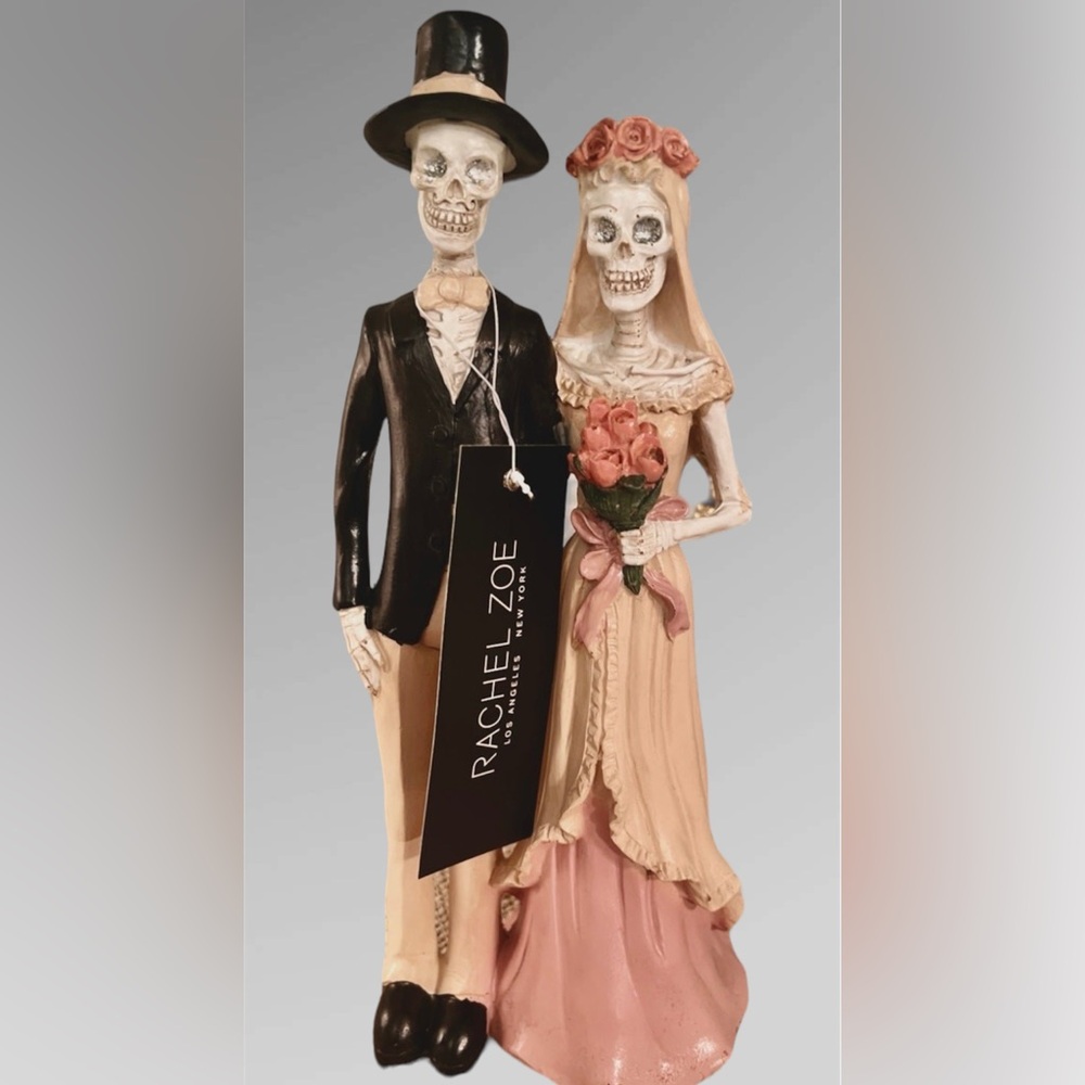 Rachel Zoe Pastel Pink Bride & Groom Victorian Halloween Skeleton Couple New
